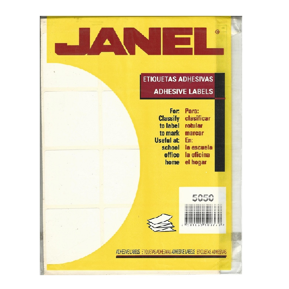 Etiquetas adhesivas JANEL No. 19 (5050) blancas