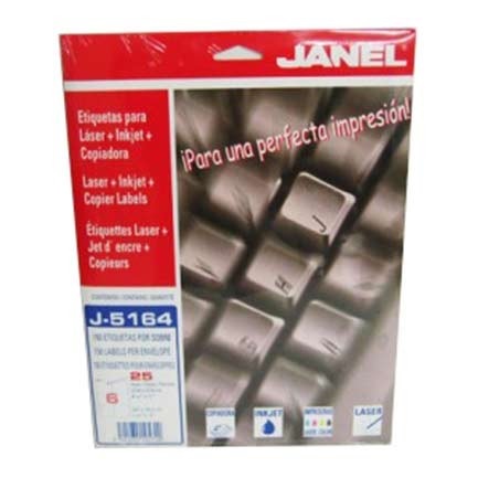 Etiquetas p/laser/inkjet/copiadora Janel 25hjs c/150 etiquet