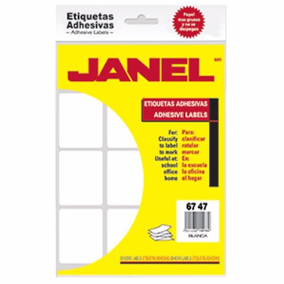Etiquetas adhesivas JANEL No. 13 (6747) blancas