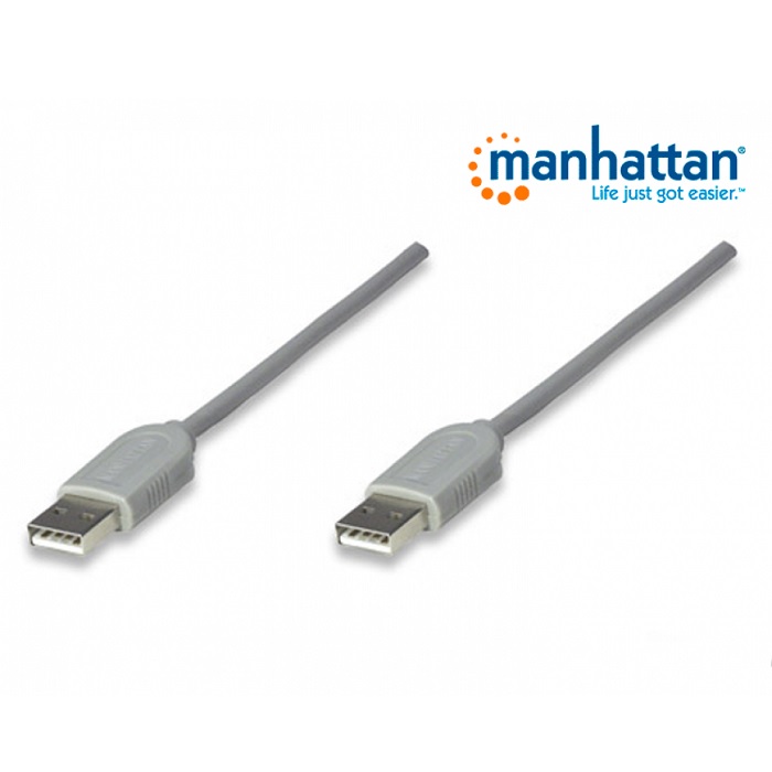 Cable USB A-A 1.8mts Gris Manhattan (317887)