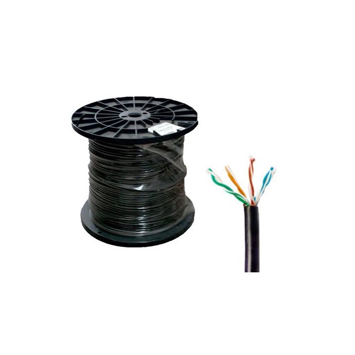 Cable UTP Cat. 5e exterior c/relleno, 4 pares, 24 AWG negro