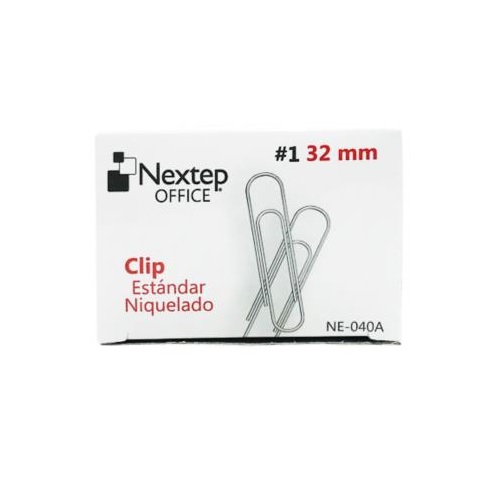 Clip estandar No. 1 Nextep (NE-040A) 32mm Cja. c/100 pzas