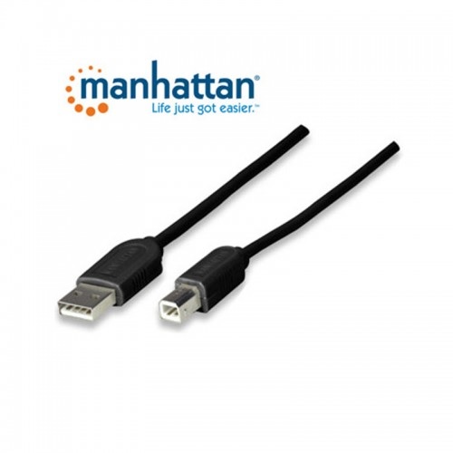 Cable USB A-B 1.8mts Negro Manhattan (342650)