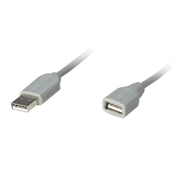 Extension de cable USB 1.8 mts gris Manhattan (165211)