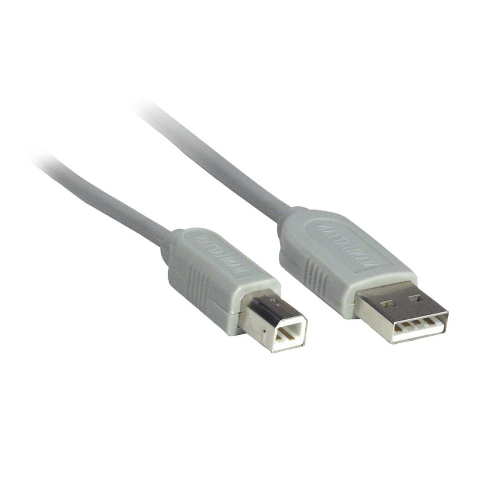 Cable USB Manhattan A-B 3.0mts. Gris (317863)