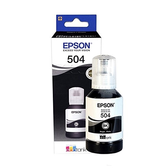 Botella de tinta Epson Negra No. 504 (T504120) 127ml p/L4150
